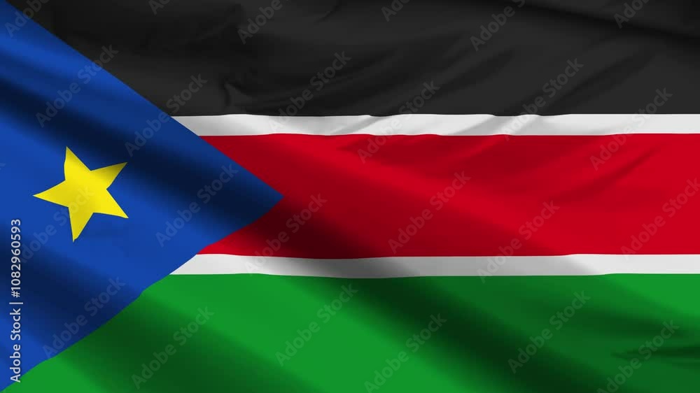 south sudan flag moved by the wind south sudan flag moved by the wind