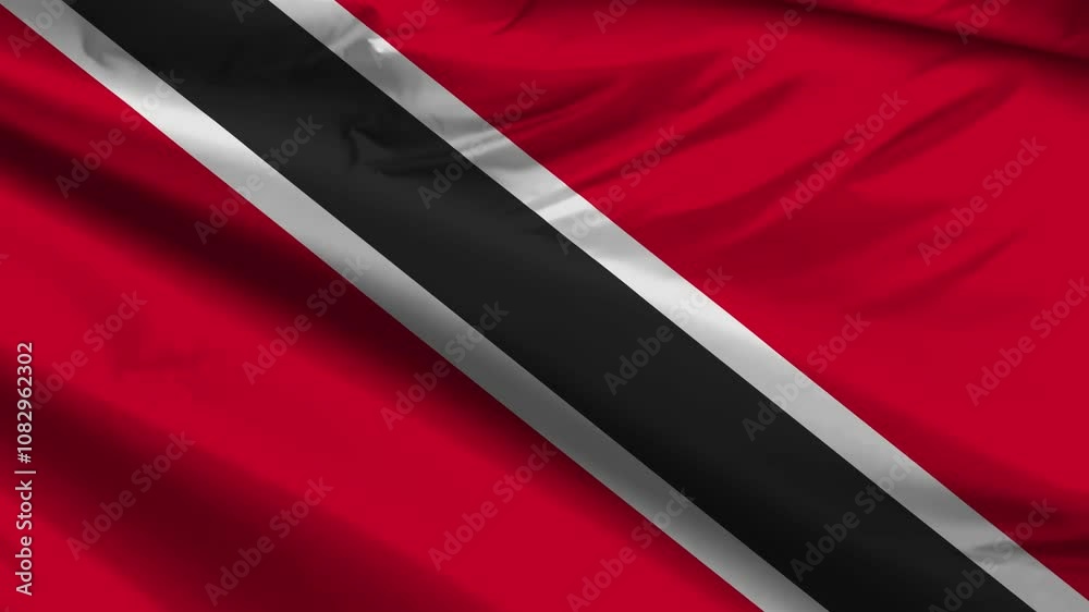 trinidad and tobago flag moved by the wind