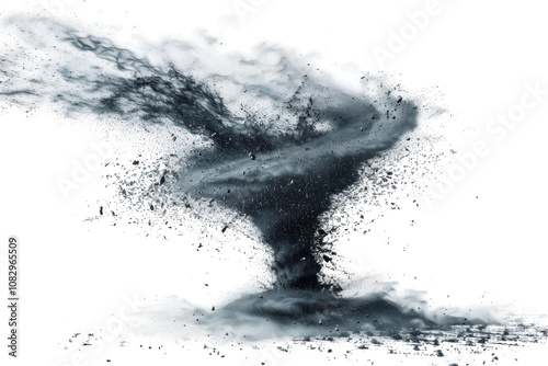 Tornado Illustration on Clear White Background in High Definition