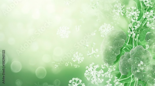 World Lung Cancer Day background green and white color and copy space
