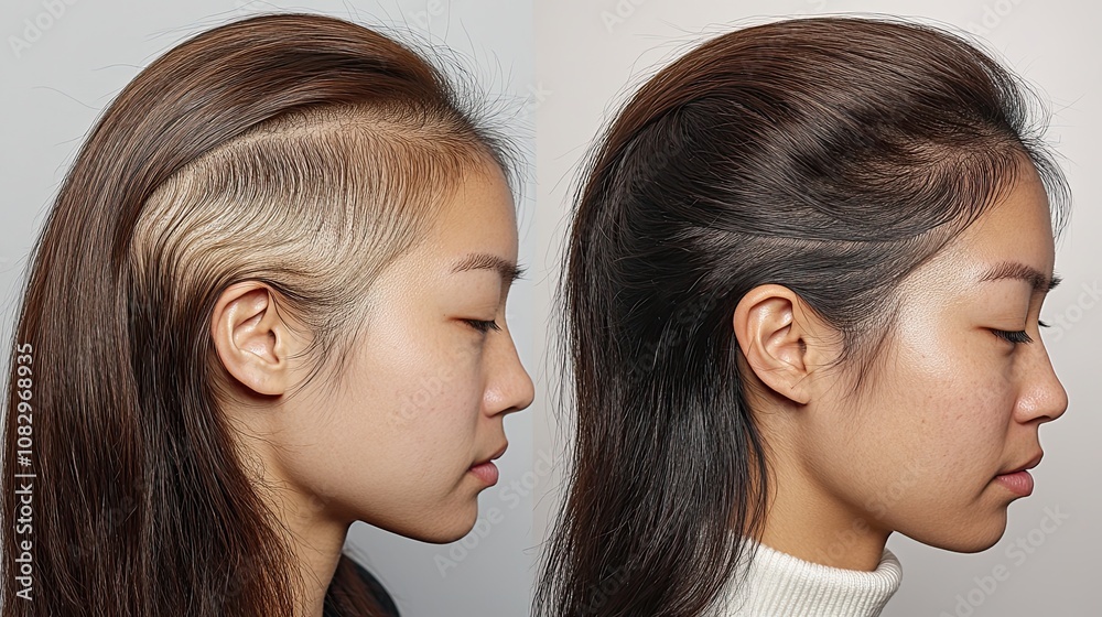 Visible hair regrowth after alopecia treatment Visible hair regrowth after alopecia treatment