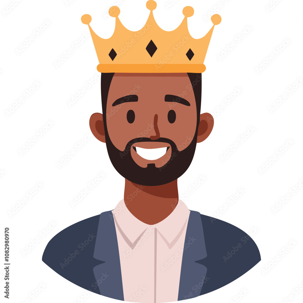 Obraz premium Portrait of a dignified man wearing a crown