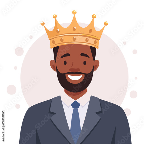 Portrait of a dignified man wearing a crown