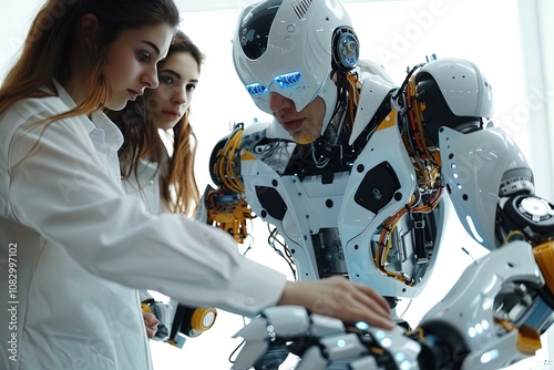 Engineers Collaborating on Robotics Project