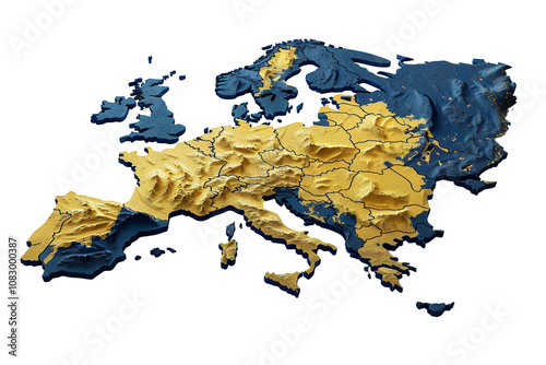 Swedish Flag on Map
