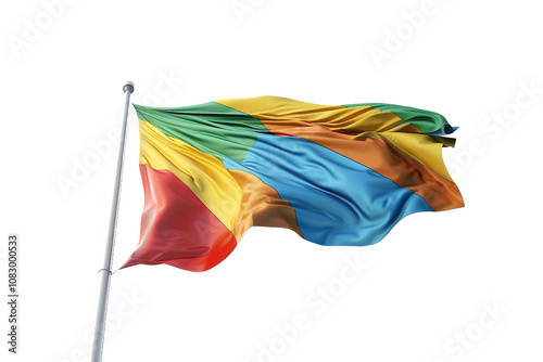 Flag of Global Fund on Map