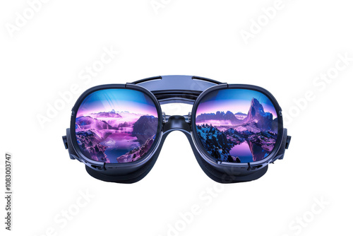 Virtual Reality Headset Projecting Immersive Digital Landscapes for Users