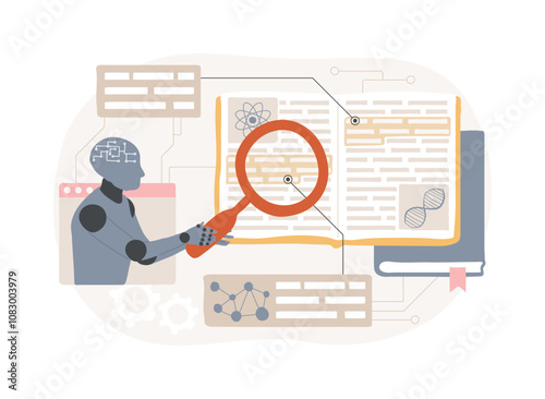 AI-Analyzed Scientific Literature abstract concept vector illustration.