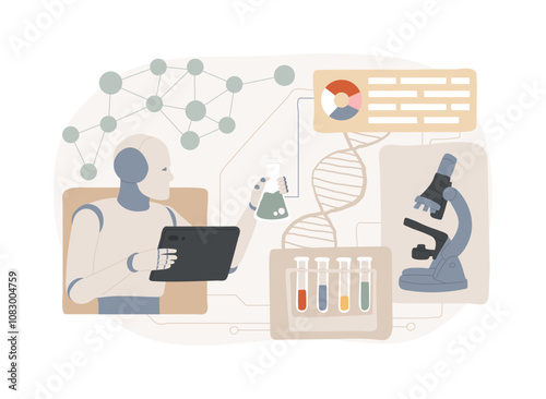 AI-Streamlined Lab Processes abstract concept vector illustration.