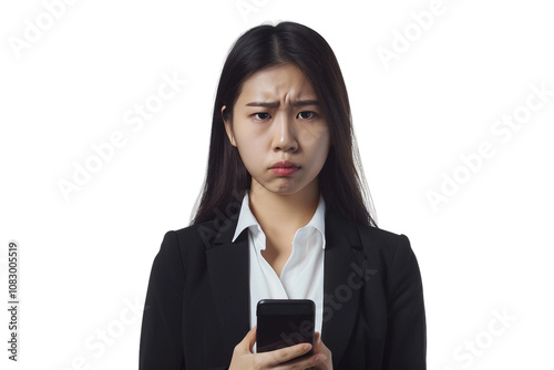 Young Asian Businesswoman Angry and Frowning