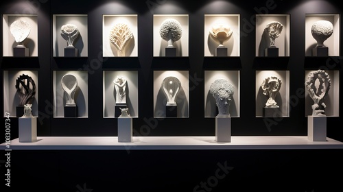 A photo of an art gallerys unique display photo