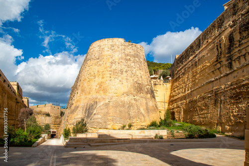 Valletta (il-Belt Valletta) massive fortification city wall Xlokk South Eastern Region of Malta