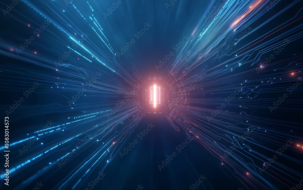 Obraz premium Future technology and artificial intelligence chip business background