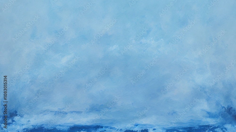 Fototapeta premium A soft, hazy blue sky with white clouds and a subtle, distant horizon.