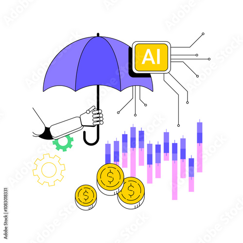 AI-Powered Risk Management Strategies abstract concept vector illustration.