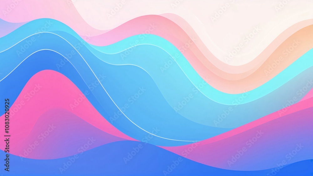 Fototapeta premium Abstract wavy background with pastel colors.