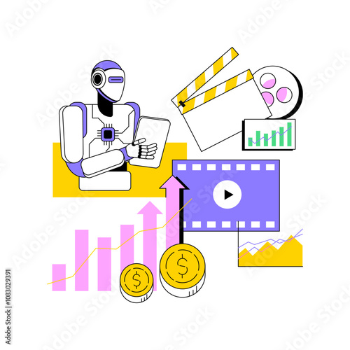 AI-Predictive Box Office Success abstract concept vector illustration.