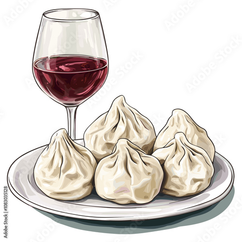 Khinkali with Georgian Wine - Traditional Georgian Cuisine Pairing
