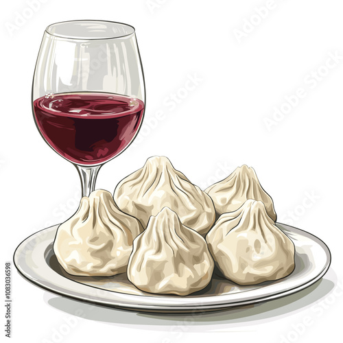 Khinkali with Georgian Wine - Traditional Georgian Cuisine Pairing