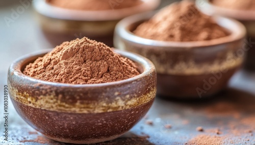 close-up shot of the red clay powder, showcasing its natural texture and color