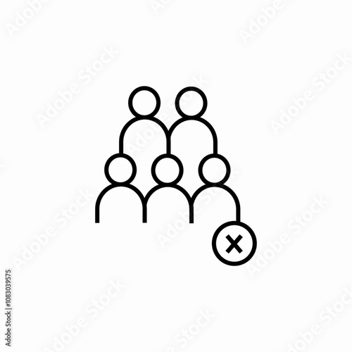 audience delete icon sign vector