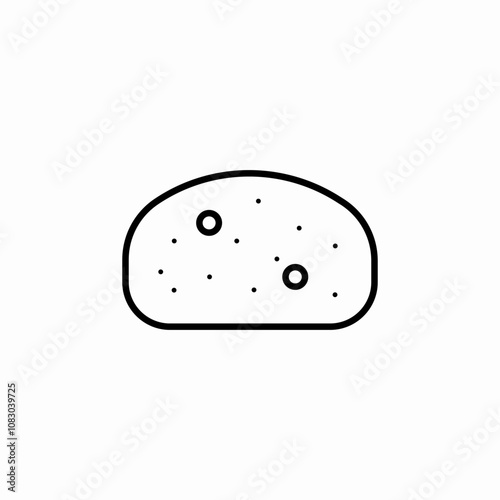 bread slice icon sign vector