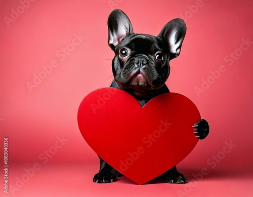 Cute Cartoon French Bulldog...