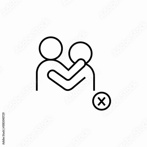 no cuddle pandemic icon sign vector