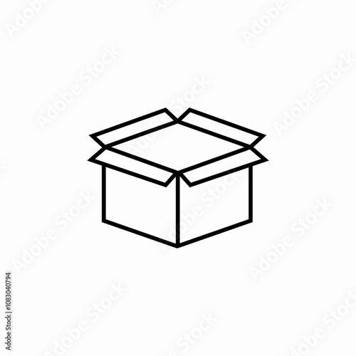 open package box icon sign vector
