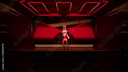 Christmas Nutcracker Dancing in The Oven, Animation.Full HD 1920×1080. Alpha Transparent.