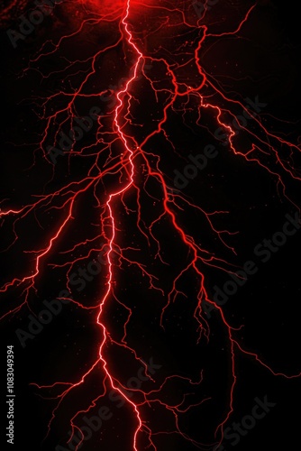 A bright red light on a dark background, great for representing alertness or attention photo