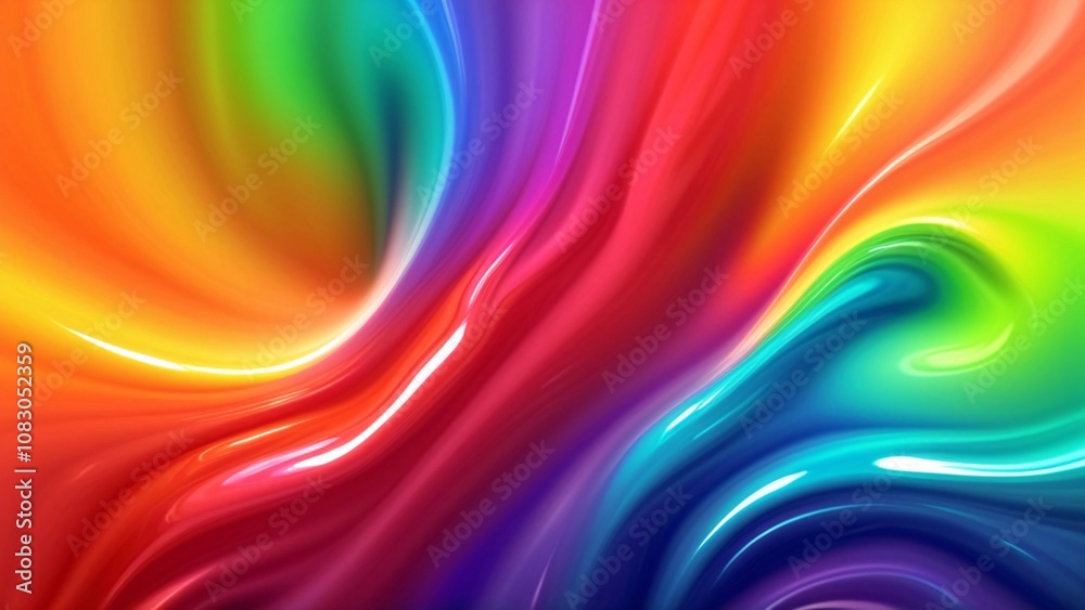 Obraz premium Abstract colorful background with swirling liquid paint, vibrant colors.