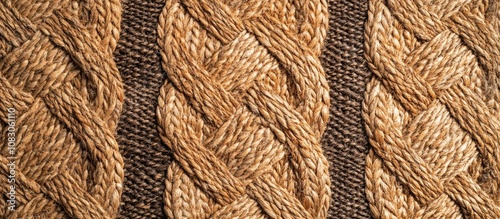 Natural jute braided area rug featuring intricate patterns for stylish floor covering eco friendly option photo