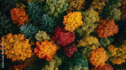 Wallpaper Mural Aerial View of Colorful Autumn Forest Foliage Torontodigital.ca