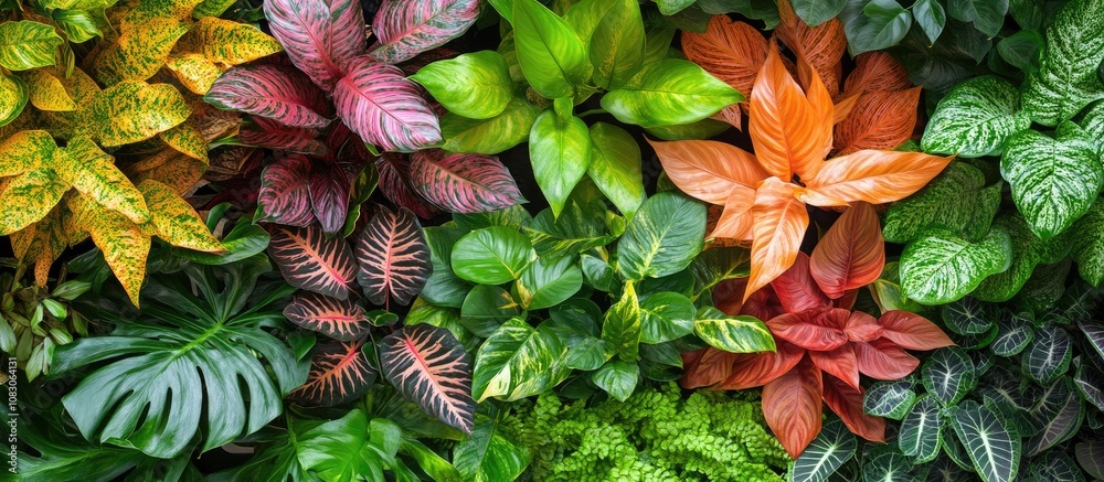 Obraz premium Lush assortment of vibrant ornamental plants enhancing home decor and interior aesthetics