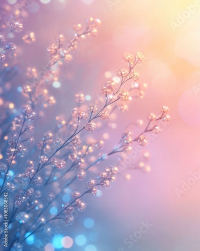 Whimsical pastel hued light background with a dreamy atmosphere