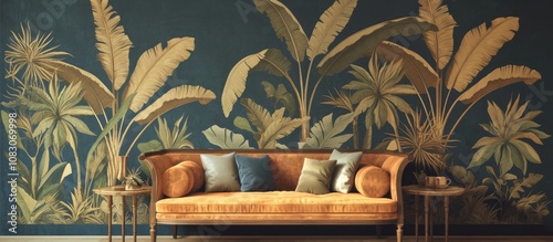 Jungle Palms Wallpaper Mural Traditional Paste Method