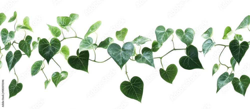 Obraz premium Vine plant jungle climbing against a white background Clipping path included