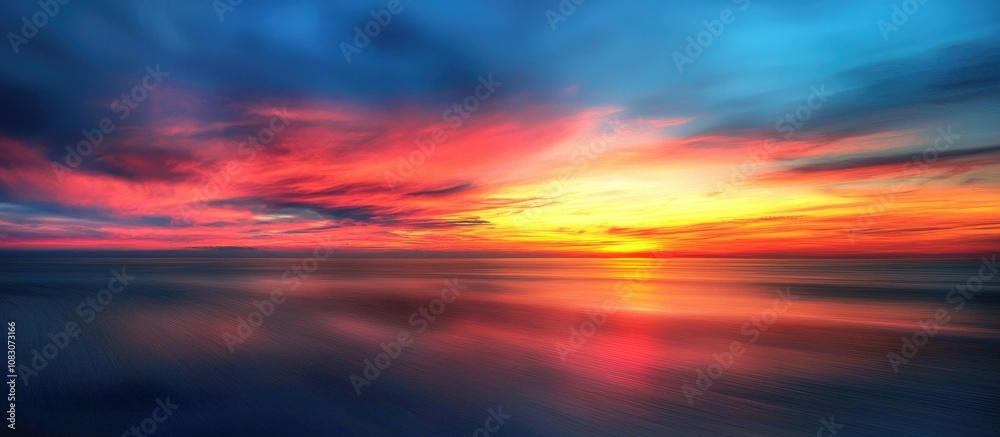 Obraz premium Experience The Tranquility Of Nature S Beauty With This Stunning Sunset View A Symphony Of Warm Colors Gently Painted Across The Sky Creates A Serene Atmosphere That Soothes The Soul And Inspires A