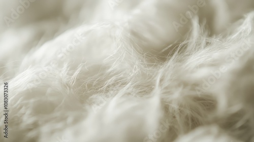 Close up of soft white cotton fibers showcasing their texture and natural qualities photo