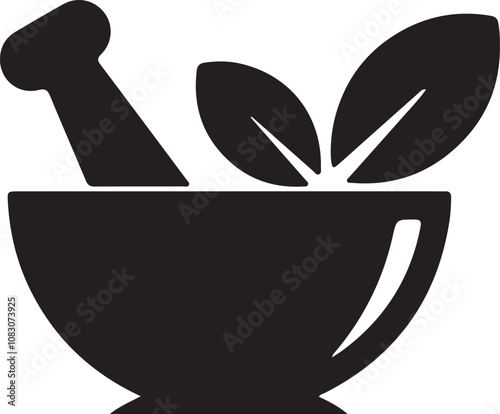 Illustration of an icon representing the preparation of traditional medicine