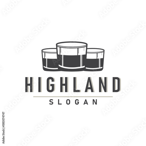 Whiskey Logo, Drink Label Design With Old Retro Vintage Ornament Illustration Premium Template