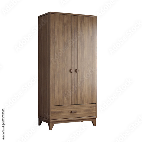 wooden cabinet or closet .Isolated PNG