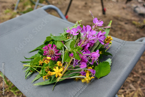 flower collection natural herbs with flowers for brewing herbal