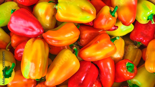 background bright fresh sweet pepper organic food