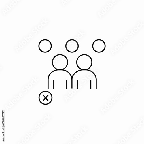 delete group team icon sign vector