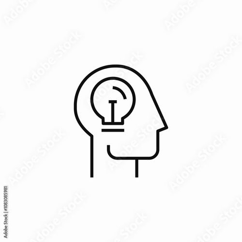 idea head bulb icon sign vector