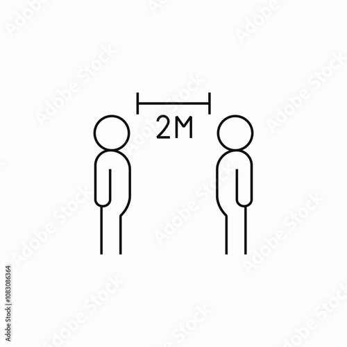 people pandemic distance icon sign vector