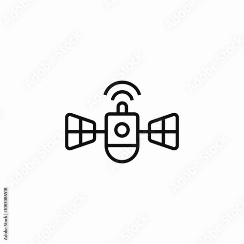 satellite cosmos icon sign vector