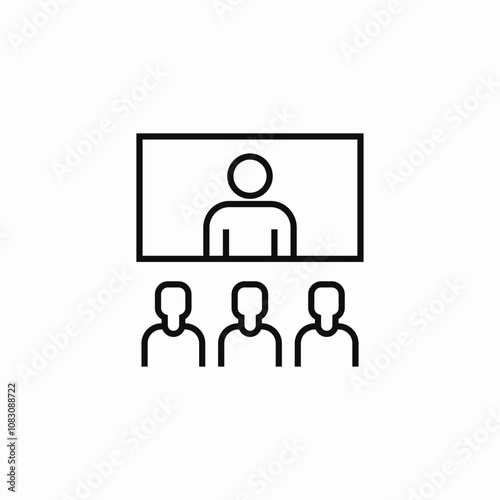 video presentation audience icon sign vector